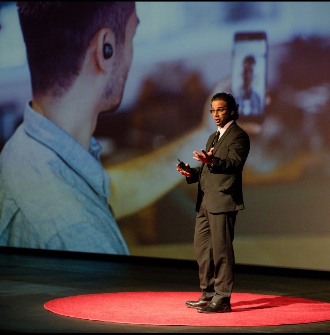 Sid Peddinti on the TEDx stage